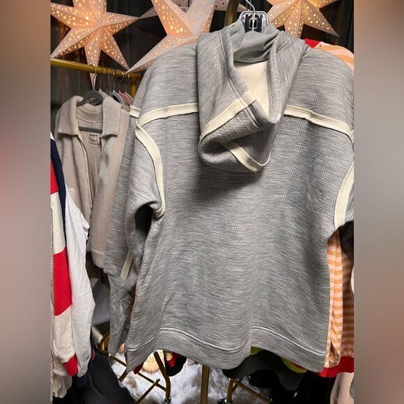 Free People FP Movement Feel the Heat Merino Hoodie Pullover Heather Grey Combo - Picture 7 of 7